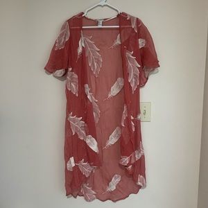 Feather print cardigan